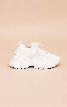 Sneaker met sok | beige wit | Guts & Gusto