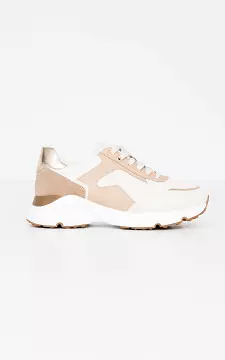 Lace-up sneakers with thick soles | light brown cream | Guts & Gusto