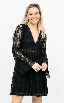 Lace dress with v-neck | black | Guts & Gusto