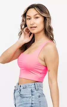 Crop top with squared neckline | pink | Guts & Gusto