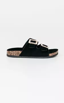 Sandals with rhinestones | black | Guts & Gusto