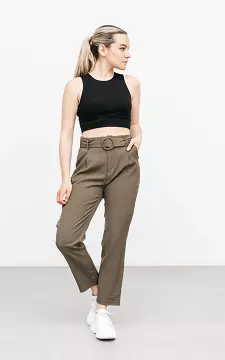 Trousers with belt | Kaki | Guts & Gusto