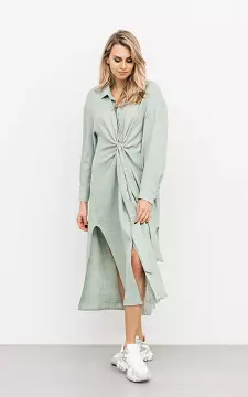 Dress with buttons and waist tie | light green | Guts & Gusto