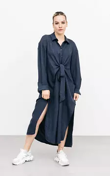 Dress with buttons and waist tie | dark blue | Guts & Gusto