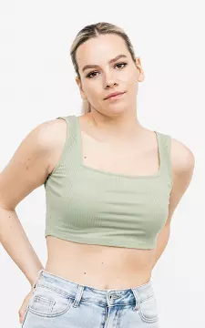 Crop top with squared neckline | green | Guts & Gusto
