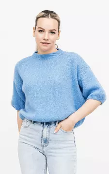 Kuscheliger Pullover mit kurzen Ärmeln | blau | Guts & Gusto