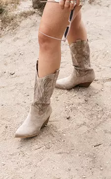 Cowboy boots met suède look | taupe | Guts & Gusto