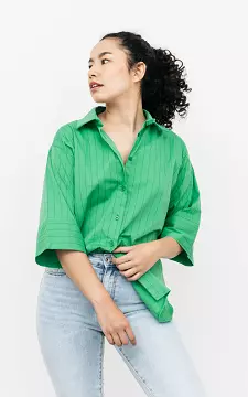 Blouse with short sleeves | green | Guts & Gusto