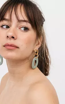 Big earrings with zebra print | mint gold | Guts & Gusto