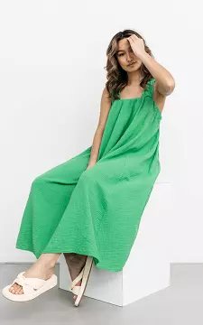 Uitlopende maxi jurk met strikdetail | Groen | Guts & Gusto