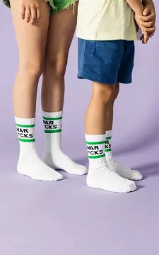 Cotton “War Socks” | White Green | Guts & Gusto