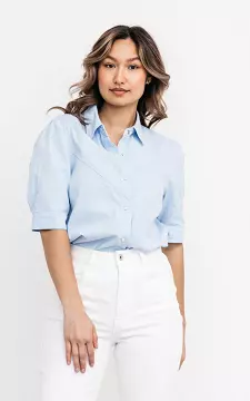 Denim-look blouse with buttons | light blue | Guts & Gusto