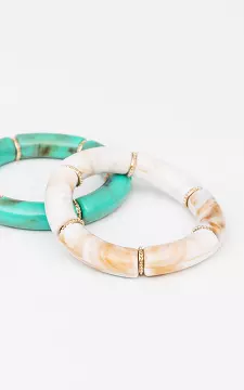 Marble look armband | Wit Beige | Guts & Gusto