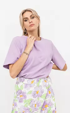 Shirt met ronde hals | lila | Guts & Gusto