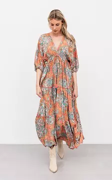Maxi dress with v-neck | Light Pink Blue | Guts & Gusto