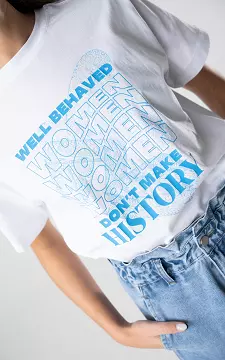 Katoenen shirt met print | Wit Blauw | Guts & Gusto