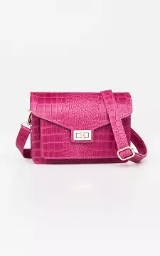 Leather bag with gold-coated details | Fuchsia | Guts & Gusto