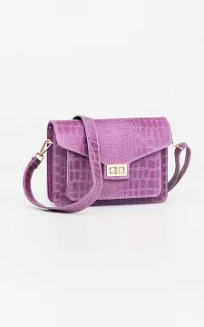 Leather bag with gold-coated details | Purple | Guts & Gusto