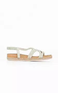 Sandals with braided band | Green | Guts & Gusto