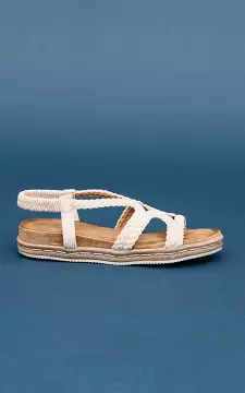 Sandals with braided band | Beige | Guts & Gusto