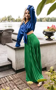 Maxi pleated skirt | Green | Guts & Gusto