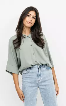Oversized blouse met knopen | Mint | Guts & Gusto