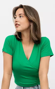 Wrap-around top with tie | Green | Guts & Gusto