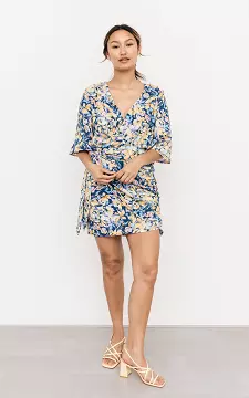 Wrap-around dress with v-neck | Blue Yellow | Guts & Gusto