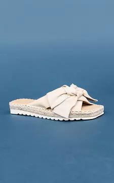 Slippers with bow | Beige | Guts & Gusto