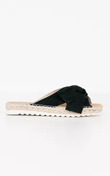 Slippers with bow | Black | Guts & Gusto