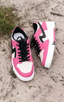 Sneakers with thick sole | Cream Fuchsia | Guts & Gusto