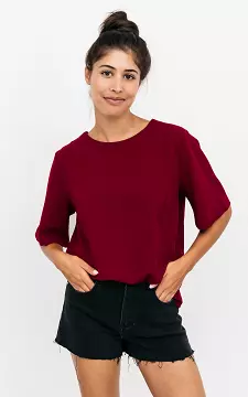 Shirt with round neck | Bordeaux | Guts & Gusto