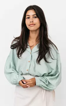 Blouse with shimmering fabric | Mint | Guts & Gusto