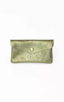 Metallic wallet with press button | Kaki | Guts & Gusto