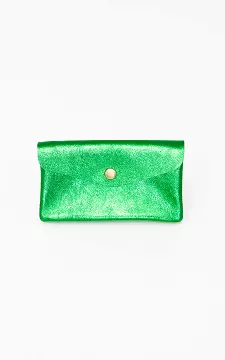 Metallic wallet with press button | Green | Guts & Gusto