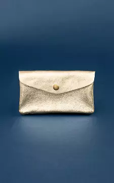 Metallic wallet with press button | Champagne | Guts & Gusto