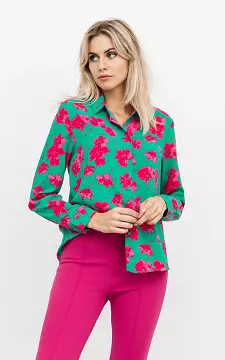 Floral print blouse | Green Fuchsia | Guts & Gusto