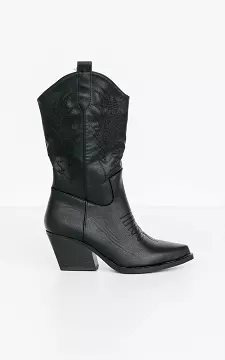 Leather-look cowboy boots | Black | Guts & Gusto