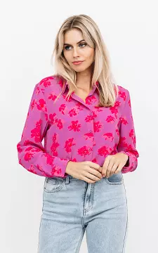 Floral print blouse | Purple Fuchsia | Guts & Gusto
