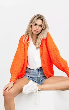 Knitted cardigan | Orange | Guts & Gusto