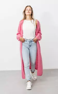 Long knitted cardigan | Pink | Guts & Gusto