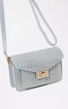 Leather bag with gold-coloured details | Light Blue | Guts & Gusto