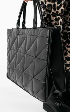 Padded shopper with zip | Black | Guts & Gusto