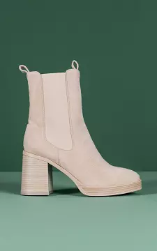 Suede-look boots with elastic | Beige | Guts & Gusto