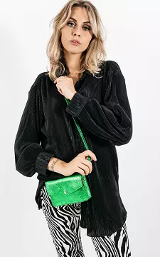 Metallic-look leather bag | Green | Guts & Gusto