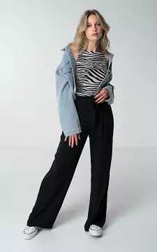 Wide leg pants with tie | Black | Guts & Gusto