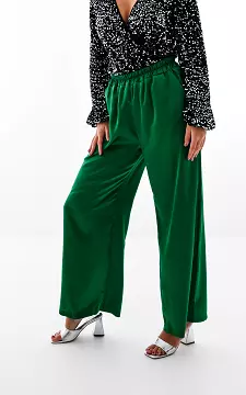 Satin-look pants with elastic band | Green | Guts & Gusto