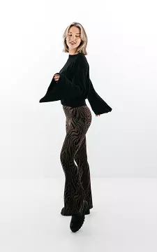 Flared pants with zebra print | Brown Black | Guts & Gusto