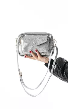 Leather bag with adjustable handle | Silver | Guts & Gusto