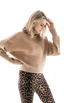 Oversized turtleneck sweater | Light Brown | Guts & Gusto